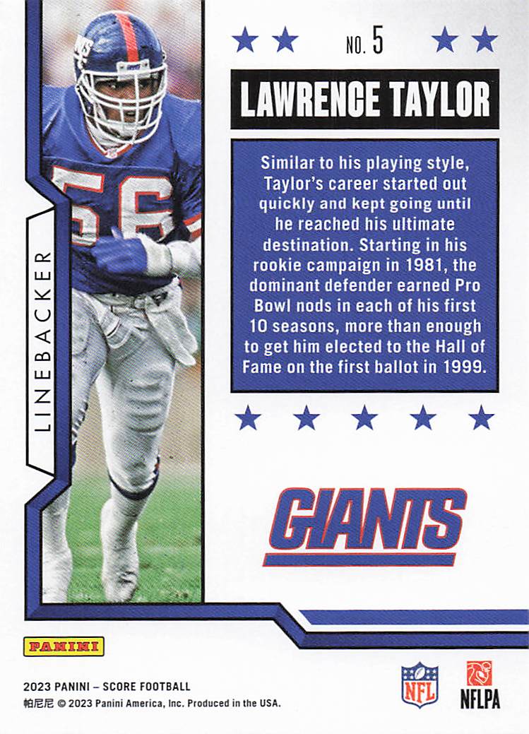 2023 Score First Ballot Lawrence Taylor #5