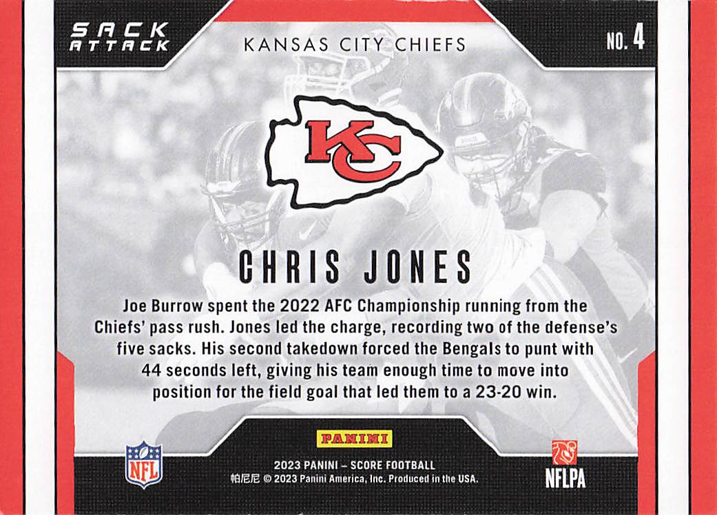 2023 Score Sack Attack Chris Jones #4
