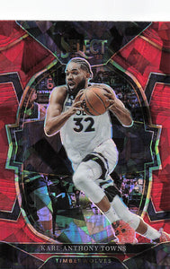 2022-23 Panini Select Basketball Red Cracked Ice Prizm Karl-Anthony Towns #12