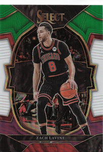 2022-23 Panini Select Basketball Green White Purple Prizm Zach Lavine #34