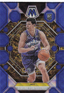 2022-23 Panini Mosaic Blue Wave Mosaic Simone Fontecchio #232 RC