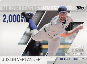 2017 Topps Major League Milestones Justin Verlander #MLM-14