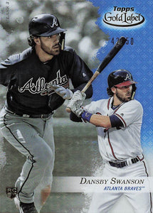 2017 Topps Gold Label Class 3 Blue 42/50 Dansby Swanson #20 RC