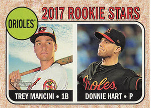 2017 Topps Heritage Rookie Stars Trey Mancini - Donnie Hart #396 RC