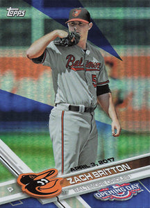 2017 Topps Opening Day Rainbow Blue Foil Zach Britton #64