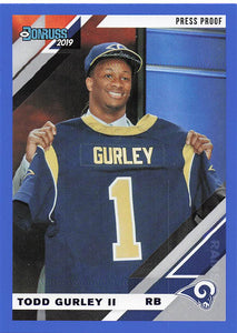 2019 Donruss Football Photo Variation Press Proof Blue Todd Gurley II #139