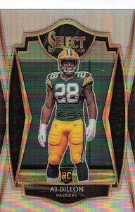 2020 Select Football Silver Prizm AJ Dillon #165 RC