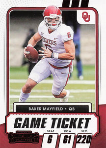 2021 Contenders Draft Picks Football Red Baker Mayfield #19