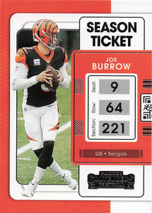 2021 Contenders Football Joe Burrow #19