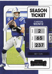 2021 Contenders Football Carson Wentz #41