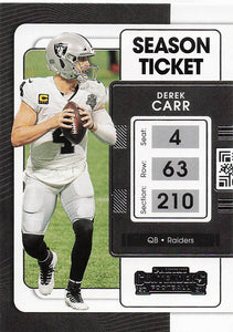 2021 Contenders Football Derek Carr #57