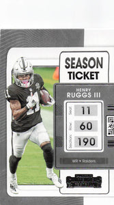 2021 Contenders Football Henry Ruggs III #58