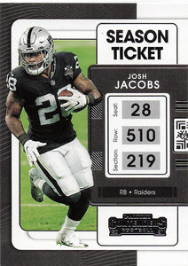2021 Contenders Football Josh Jacobs #59