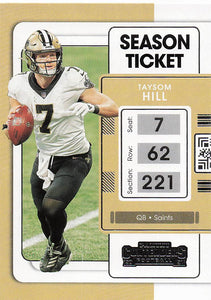 2021 Contenders Football Taysom Hill #72