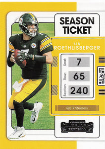 2021 Contenders Football Ben Roethlisberger #82