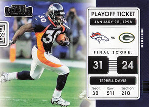 2021 Contenders Football Playoff Ticket Terrell Davis #PLT-TDA