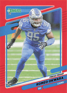 2021 Donruss Football Press Proof Red Romeo Okwara #178