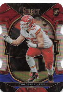 2022 Select Football Red & Blue Prizm Die-Cut George Karlaftis #22 RC
