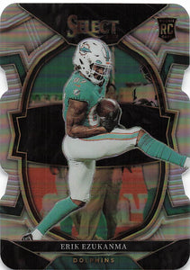2022 Select Football Silver Prizm Die-Cut Erik Ezukanma #95 RC