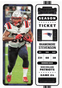 2022 Contenders Football Rhamondre Stevenson #86