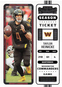 2022 Contenders Football Taylor Heinicke #98