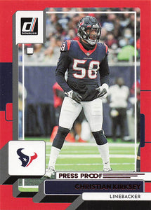 2022 Donruss Football Press Proof Red Christian Kirksey #45