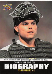 2010 Upper Deck Season Biography Ivan Rodriguez #SB-89