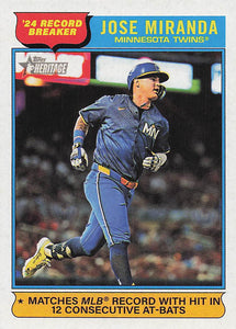 2025 Topps Heritage Baseball Jose Miranda #4