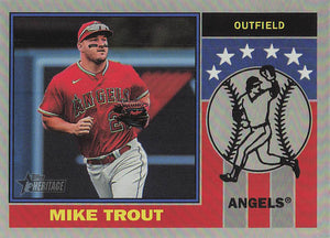 2025 Topps Heritage Baseball 1976 Player Icons Holographic Mike Trout #76PI-12