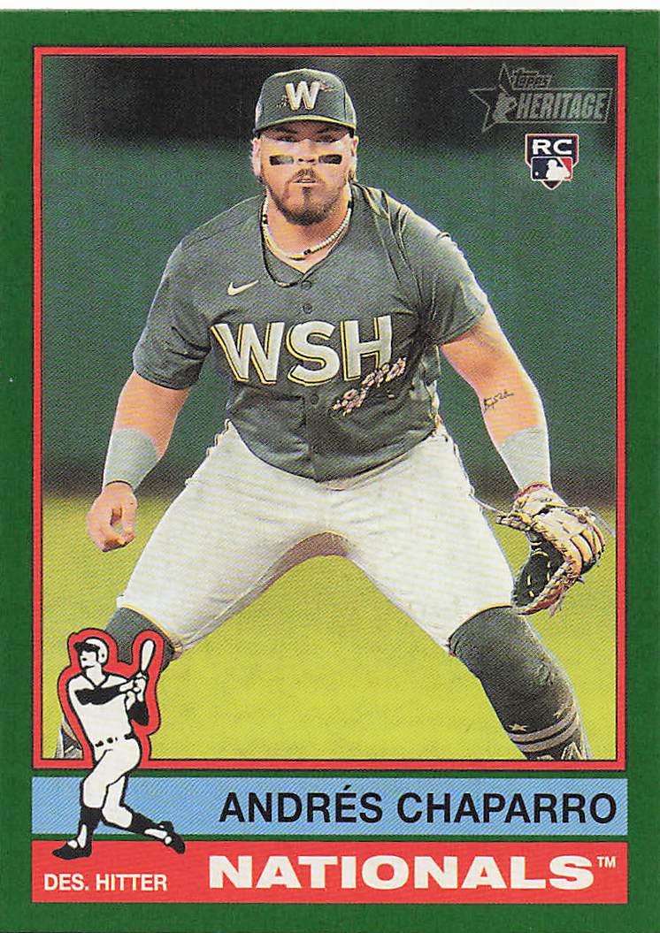 2025 Topps Heritage Baseball Dark Green Border Andres Chaparro #418 RC