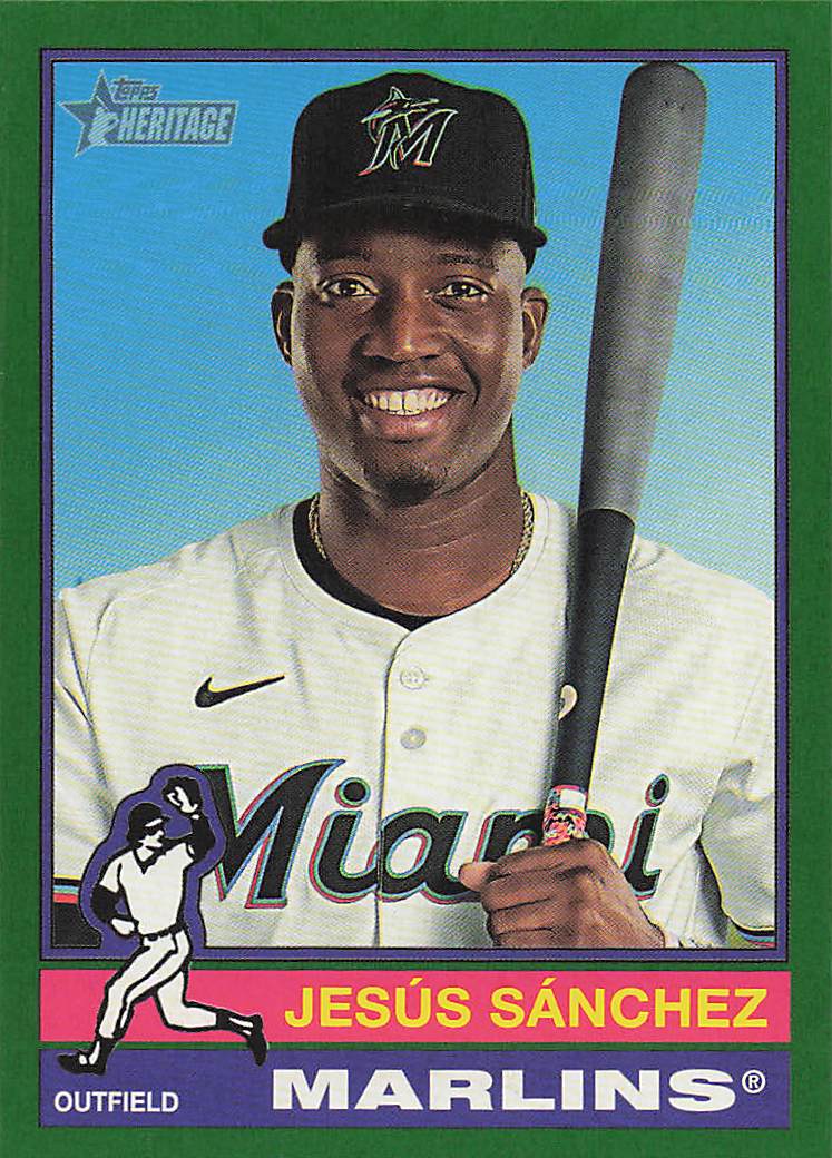 2025 Topps Heritage Baseball Dark Green Border Jesus Sanchez #455