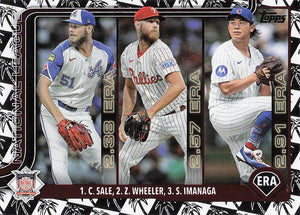 2025 Topps Series 1 Baseball Spring Training NL ERA Leaders Chris Sale - Zack Wheeler - Shota Imanaga #272