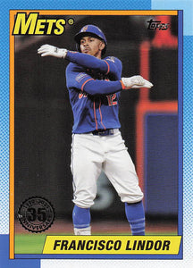2025 Topps Series 1 Baseball 1990 Topps Baseball Francisco Lindor #T90-38