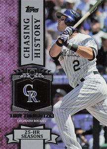 2013 Topps Baseball Chasing History Troy Tulowitzki #CH-97