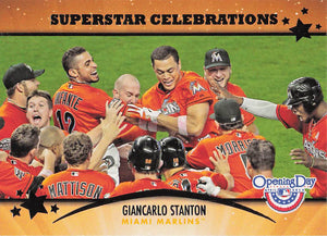 2013 Topps Opening Day Baseball Superstar Celebrations Giancarlo Stanton #SC-5
