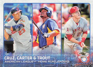 2015 Topps Baseball League Leaders Nelson Cruz - Chris Carter - Mike Trout #285
