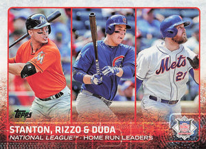 2015 Topps Baseball League Leaders Giancarlo Stanton - Anthony Rizzo - Lucas Duda #313