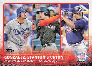 2015 Topps Baseball League Leaders Adrian Gonzalez - Giancarlo Stanton - Justin Upton #349