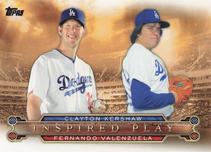 2015 Topps Baseball Inspired Play Clayton Kershaw - Fernando Valenzuela #I-7