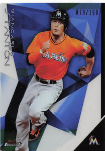 2015 Topps Finest Baseball Blue Refractor 079/150 Giancarlo Stanton #19