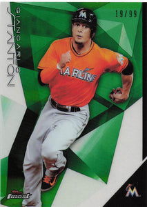 2015 Topps Finest Baseball Green Refractor 19/99 Giancarlo Stanton #19