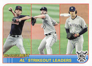 2021 Topps Big League AL Strikeout Leaders Shane Bieber - Lucas Giolito - Gerrit Cole #253