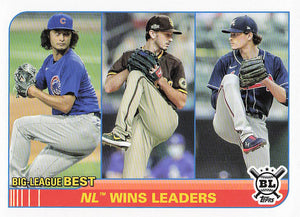 2021 Topps Big League NL Wins Leaders Yu Darvish - Zach Davies - Max Fried #262