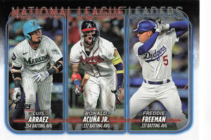 2024 Topps NL Batting Leaders Luis Arraez - Ronald Acuna Jr. - Freddie Freeman #206