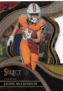 2023 Select Football Red & Yellow Prizm Die-Cut Jaleel McLaughlin #265 RC