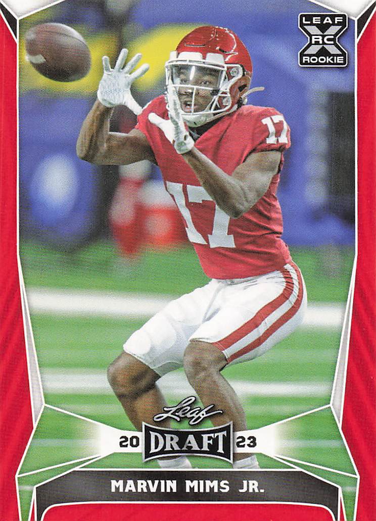 2023 Leaf Draft Red Marvin Mims Jr. #60