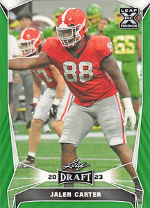 2023 Leaf Draft Green Jalen Carter #52