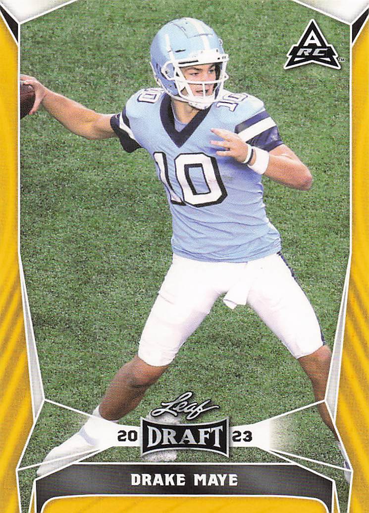 2023 Leaf Draft Yellow Drake Maye #34
