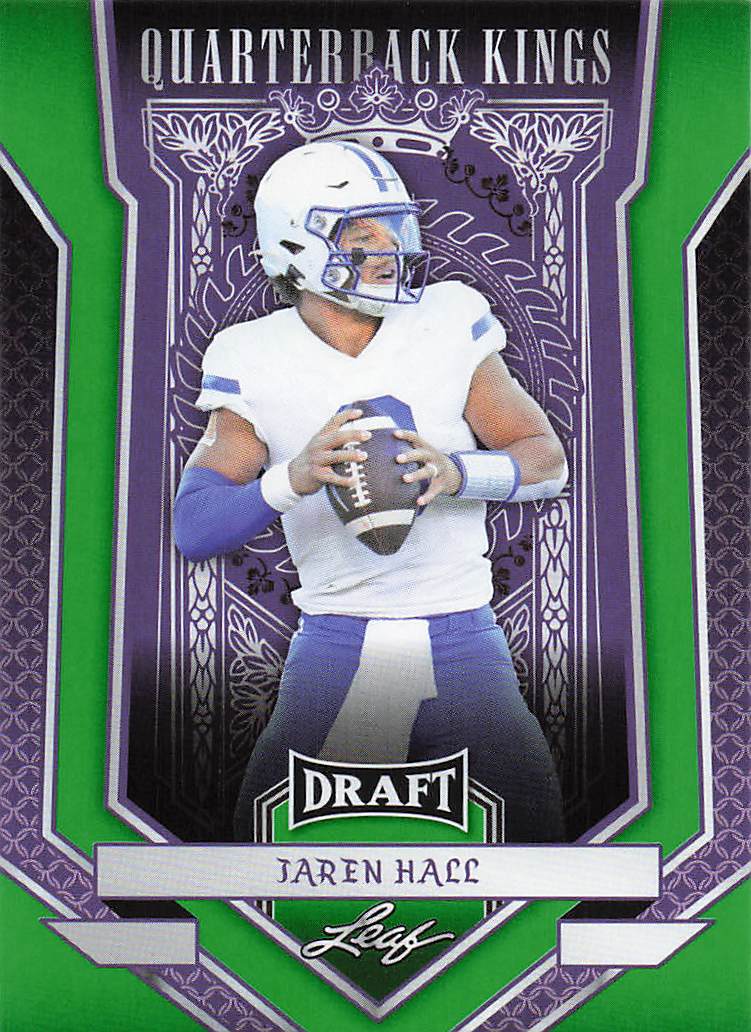 2023 Leaf Draft Quarterback Kings Green Jaren Hall #92