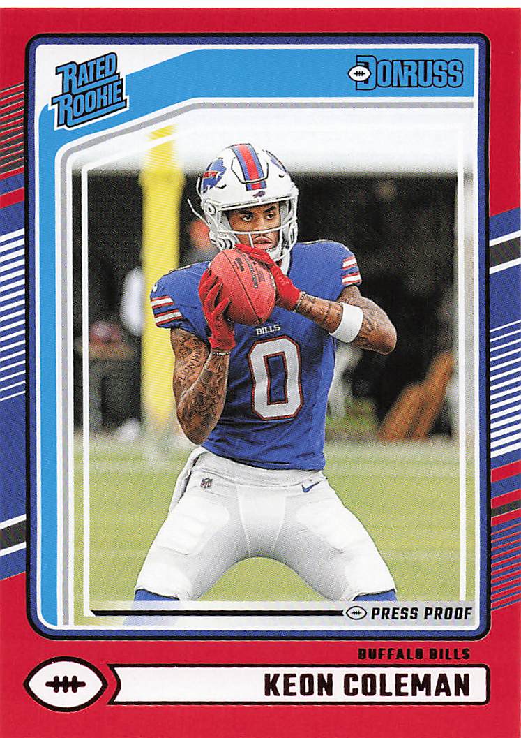 2024 Donruss Football Press Proof Red Keon Coleman #358 RC